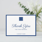 Custom Business Logo Company Name Blue   Bedankkaart (Staand voorkant)