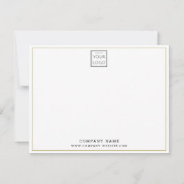 Custom Business Logo Company Name Gold Border Notitiekaartje