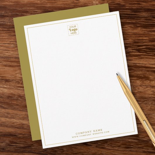 Custom Business Logo Company Name Gold Vertical Notitiekaartje