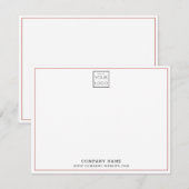  Custom Business Logo Company Name Red Border  Notitiekaartje (Voorkant / Achterkant)