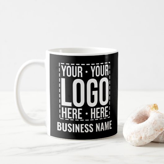 Custom Business Logo Company Personalized Modern Koffiemok (Met donut)