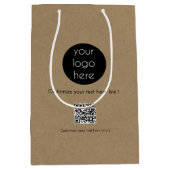 Custom Business Logo Company Promotion Kraft Medium Cadeauzakje (Voorkant)