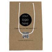 Custom Business Logo Company Promotion Kraft Medium Cadeauzakje (Achterkant)