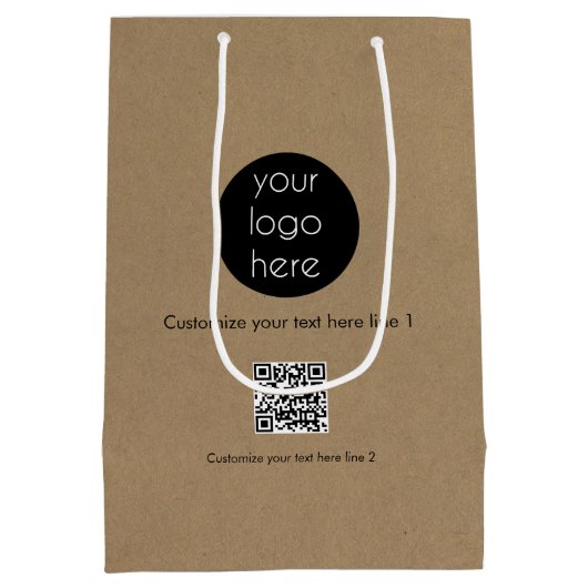 Custom Business Logo Company Promotion Kraft Medium Cadeauzakje (Achterkant)