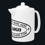 Custom Business Logo Company Theepot Sjabloon<br><div class="desc">Aangepaste kleuren en lettertypen - Ontwerp uw eigen gepersonaliseerde theepot met Bedrijf Logo en Naam Website of Aangepaste tekst Promotionele zakelijke theepotten / Gift - Voeg uw Logo toe - Afbeelding - Foto of QR-code / en Naam - Bedrijf / Website - Informatie - Grootte wijzigen en verplaatsen of verwijderen...</div>