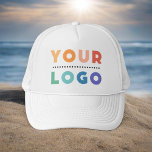 Custom Business Logo Company White Trucker Pet<br><div class="desc">Custom Business Logo Company Witte Trucker Hoed</div>