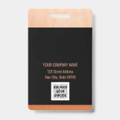 Custom Business Logo Copper Basic Barcode Employee Badge (Achterkant)