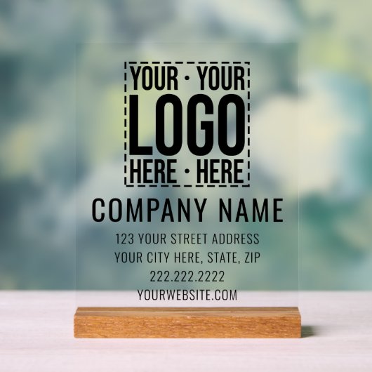 Custom Business Logo Corporate Company Modern Cool Acryl Bord (Neutraal)