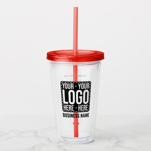 Custom Business Logo Corporate Company Modern Cool Acryl Drinkbeker (Voorkant)