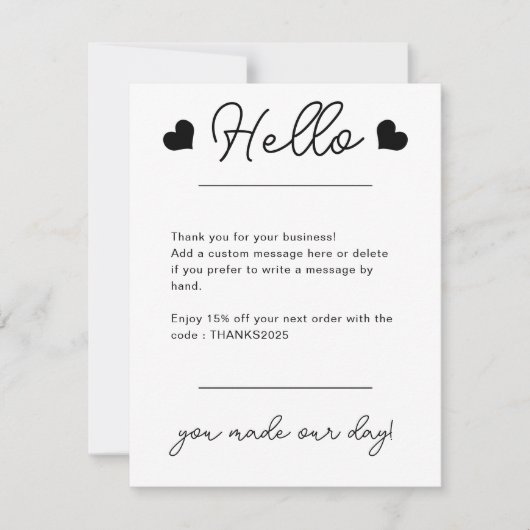 Custom Business Logo Corporate Company Modern Cool Bedankkaart (Voorkant)