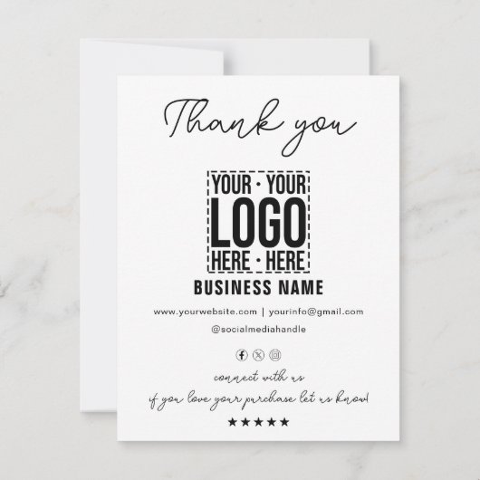 Custom Business Logo Corporate Company Modern Cool Bedankkaart (Achterkant)