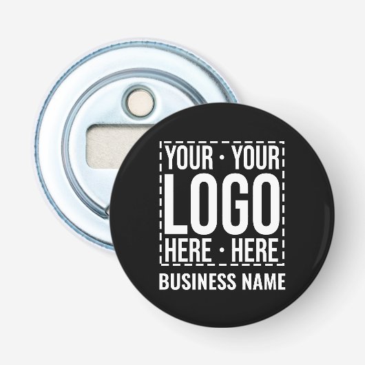 Custom Business Logo Corporate Company Modern Cool Button Flesopener (Voorkant)