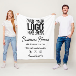 Custom Business Logo Corporate Company Modern Cool Fleece Deken
