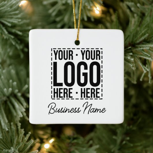 Custom Business Logo Corporate Company Modern Cool Keramisch Ornament (Boom)