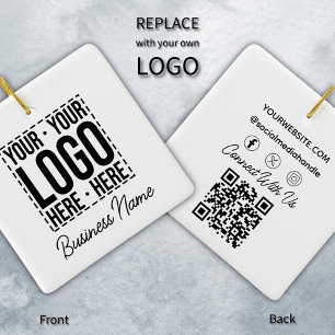 Custom Business Logo Corporate Company Modern Cool Keramisch Ornament