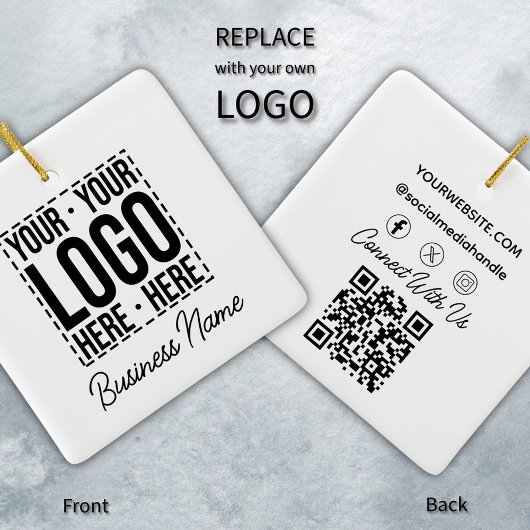 Custom Business Logo Corporate Company Modern Cool Keramisch Ornament