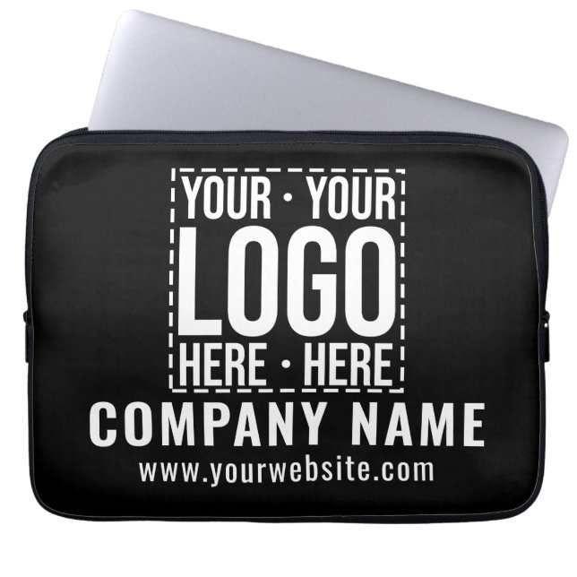Custom Business Logo Corporate Company Modern Cool Laptop Sleeve (Voorkant)
