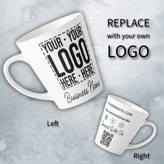 Custom Business Logo Corporate Company Modern Cool Latte Mok