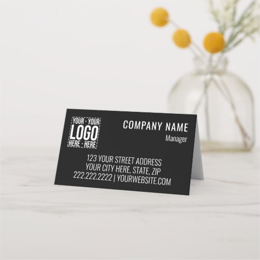 Custom Business Logo Corporate Company Modern Cool Plaatskaartje (Voorkant)