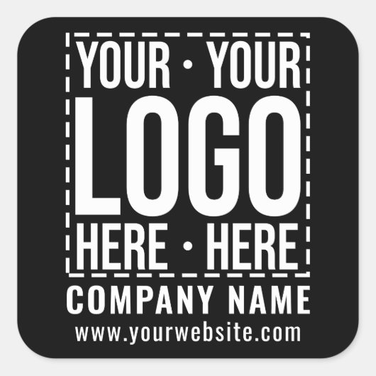 Custom Business Logo Corporate Company Modern Cool Vierkante Sticker (Voorkant)