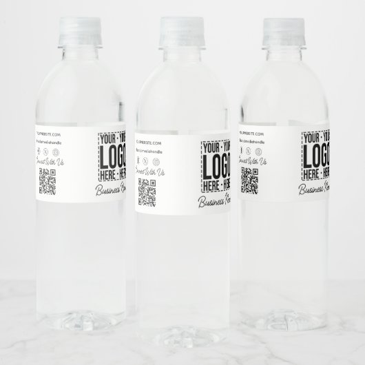 Custom Business Logo Corporate Company Modern Cool Waterfles Etiket (Flessen)