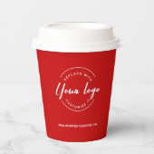 Custom Business Logo Corporate Event Holiday Red Papieren Bekers (Voorkant)