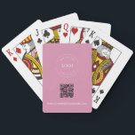 Custom Business LOGO Corporate QR CODE Roze Pokerkaarten<br><div class="desc">Verhoog uw corporate branding met onze Custom Business Logo Corporate QR Code Roze Speelkaarten Promotiedeck! Deze slanke en geavanceerde speelkaarten zijn voorzien van de logo van uw bedrijf en een QR-code en website voor eenvoudige toegang tot uw bedrijfsinformatie. Gemaakt met hoogwaardige materialen, maken ze een stijlvol en gedenkwaardig relatiegeschenk voor...</div>