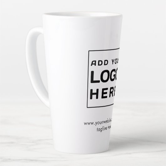 Custom Business Logo Corporate Swag Latte Mok (Linkerhoek)