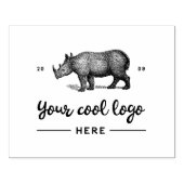 Custom Business Logo Creëer Uw eigen merk hier Rubberstempel (Afrduk)