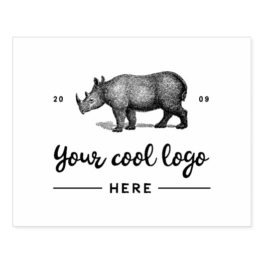 Custom Business Logo Creëer Uw eigen merk hier Rubberstempel (Afrduk)