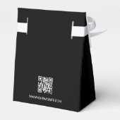 Custom Business logo Dank u QR code Zwart Bedankdoosjes (Achterkant)