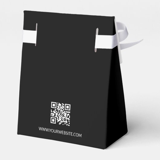 Custom Business logo Dank u QR code Zwart Bedankdoosjes (Achterkant)