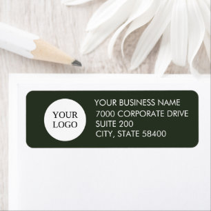 Custom Business Logo Donker Groen Bedrijf Retour Etiket