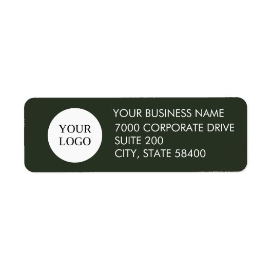 Custom Business Logo Donker Groen Bedrijf Retour Etiket (Voorkant)