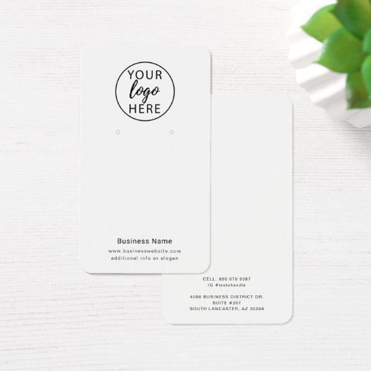 Custom Business Logo Earring Display Kaart (Bureau)