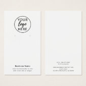 Custom Business Logo Earring Display Kaart (Voorkant /achterkant)