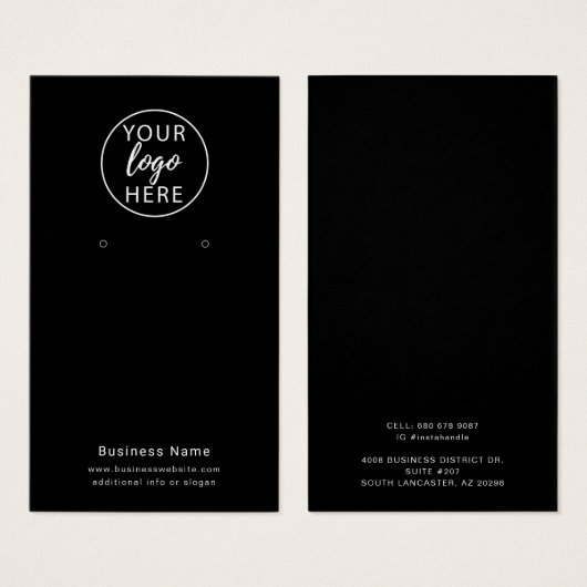 Custom Business Logo Earring Display Kaart (Voorkant /achterkant)