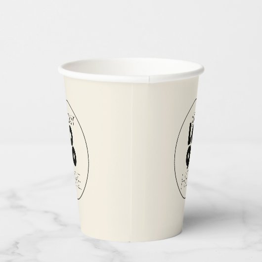 Custom Business Logo ECRU White Paper Party Cup Papieren Bekers (Rechts)
