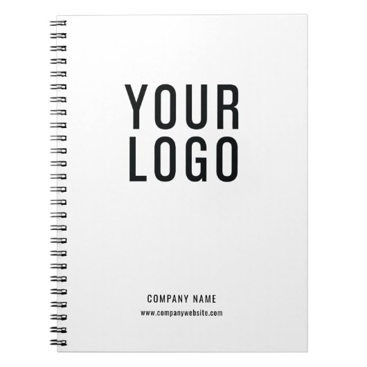 Custom Business Logo Eenvoudig Wit Promotie Notitieboek (Voorkant)
