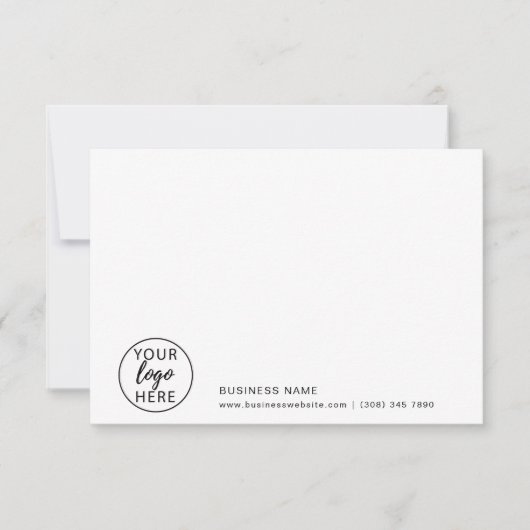 Custom Business Logo Elegant Bedankkaart (Voorkant)