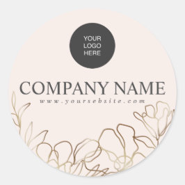 Custom Business Logo Elegante Bloemen Sticker