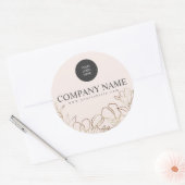 Custom Business Logo Elegante Bloemen Sticker (Envelop)