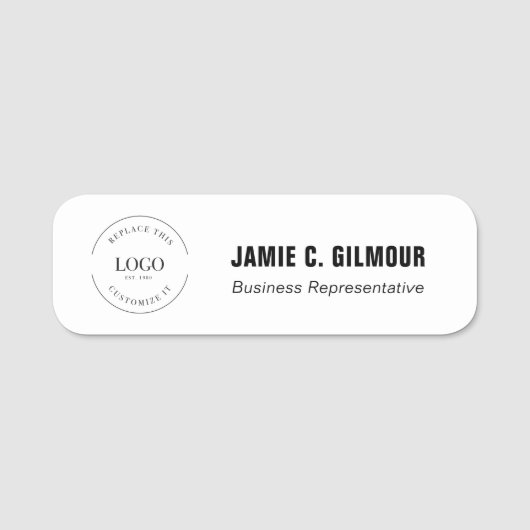 Custom Business logo Employee Magnetic  Naamplaatje (Voorkant)