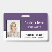 Custom Business Logo Employee Photo Badge (Voorkant)