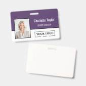 Custom Business Logo Employee Photo Badge (Voor- en achterkant)