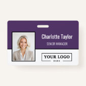 Custom Business Logo Employee Photo Badge (Voorkant)
