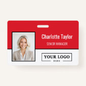 Custom Business Logo Employee Photo Badge (Voorkant)
