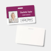 Custom Business Logo Employee Photo Badge (Front & Back)