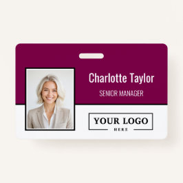 Custom Business Logo Employee Photo Badge