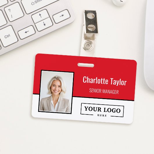 Custom Business Logo Employee Photo Badge